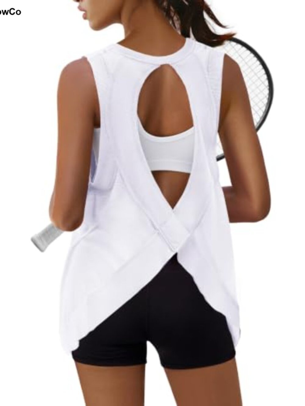 Womens Open Back Tank Top Sleeveless Workout Tunic Athleisure Gym Yoga